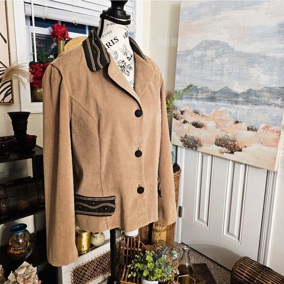VTG John Roberts Preppy Tan Western Flare Blazer Jacket. - Picture 1 of 15